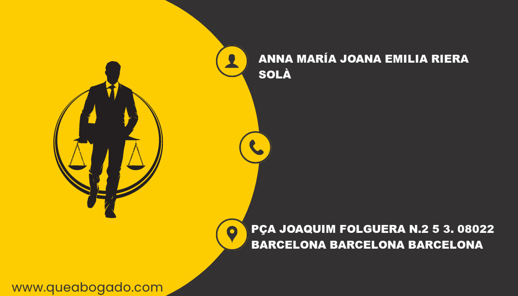 abogado Anna María Joana Emilia Riera Solà (Barcelona)